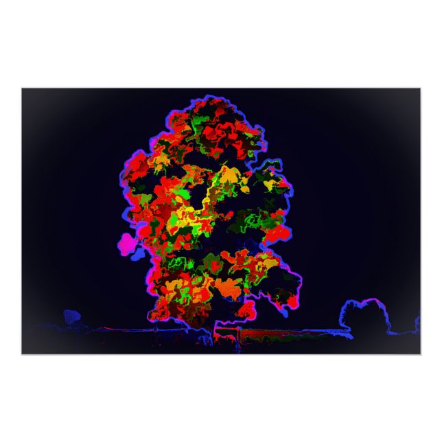 Pôster Explosão de árvore neon (Frente)
