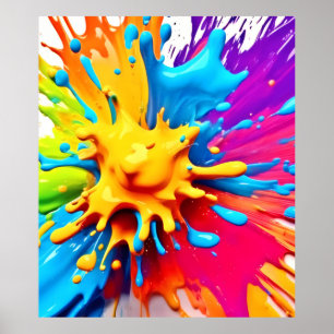 Poster Explosão de cor: Abstrato Paint Splatter