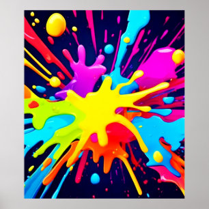 Poster Explosão de Pintura Radiante