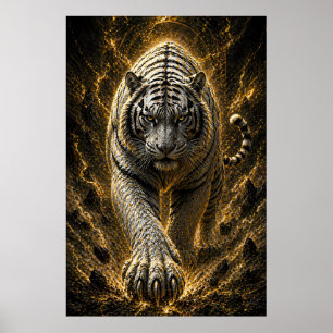 Poster Explosão de Poder do Tigre Branco - Espírito Ouro