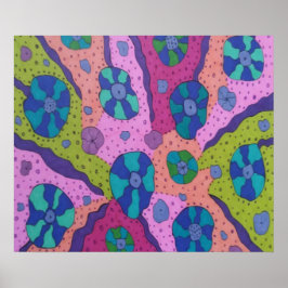 Poster Explosão do desenho de Abstrato de cor