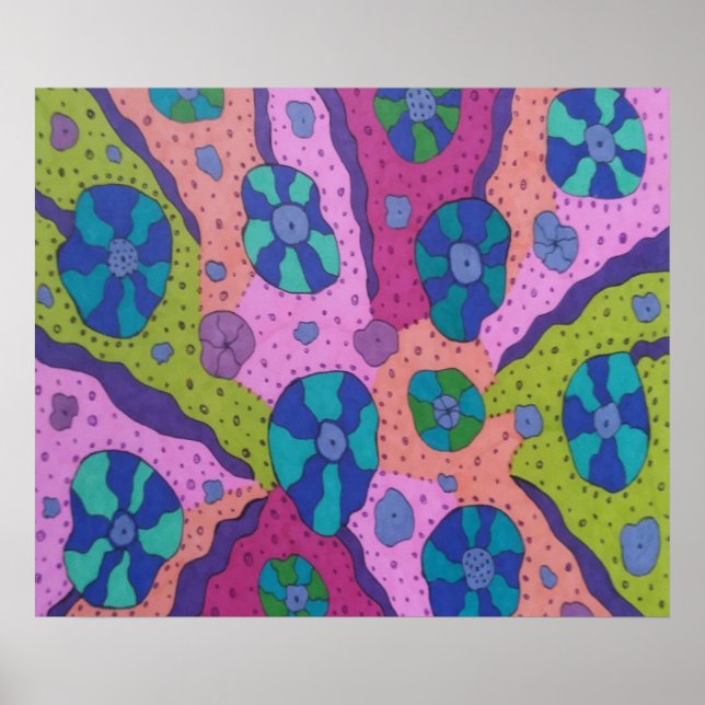 Poster Explosão do desenho de Abstrato de cor (Frente)