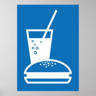 Poster explosão do hambúrguer e do sabor azul da limonada