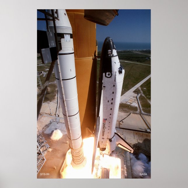Pôster Explosão do Shuttle Espacial "Endeavor" (Frente)