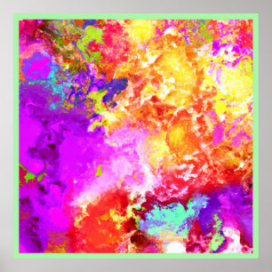 Poster Explosões de cor de Abstrato artístico