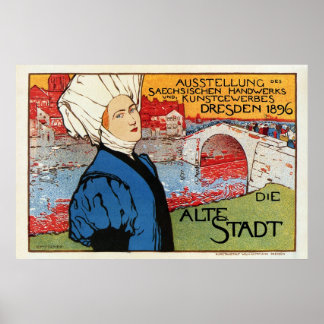 Pôster Expo de arte artesanal alemão Dresden 1896
