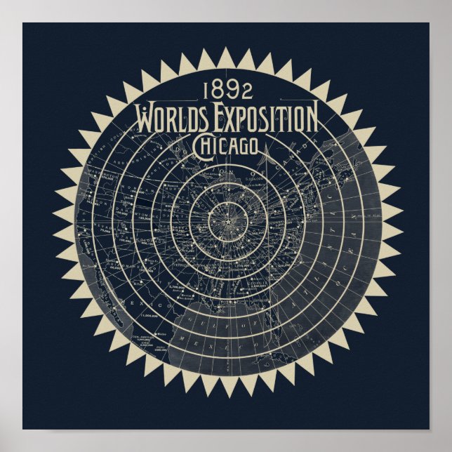 Poster Exposição 1892 Worlds Chicago (Frente)