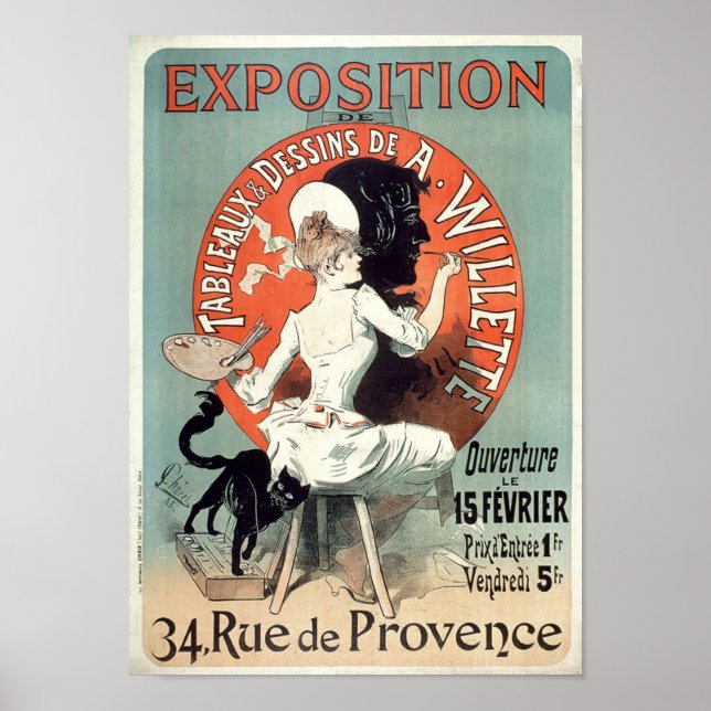 Poster Exposição 34 Rue de Provence Anúncio Francês Vinta (Frente)