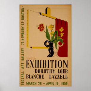 Pôster Exposição da Galeria de Artes Boston Vintage WPA P
