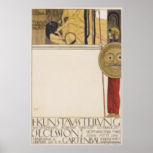 Poster Exposição da Secessão de Viena de Gustav Klimt Imp