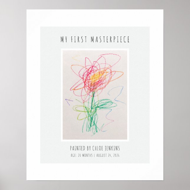 Poster Exposição de Arte Infantil Personalizada Parede Ar (Frente)