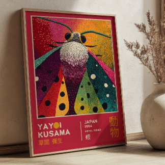 Poster Exposição de Arte Japonesa de Insetos Mariposa Yay