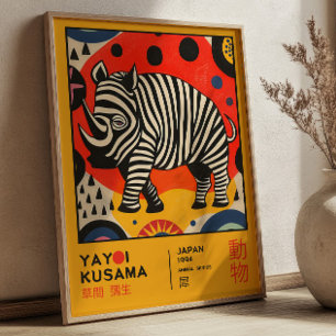 Poster Exposição de Arte Japonesa Retro Yayoi Kusama Rhin