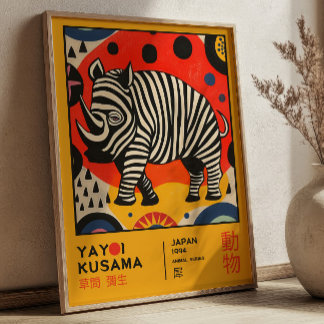 Poster Exposição de Arte Japonesa Retro Yayoi Kusama Rhin