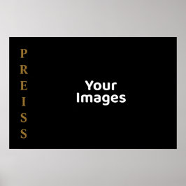 Poster Exposição de Fotos de Nome de Família Preto/Dourad