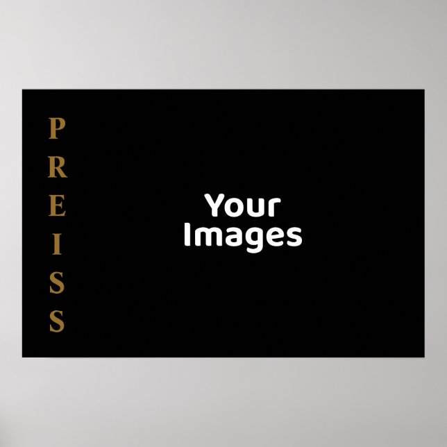 Poster Exposição de Fotos de Nome de Família Preto/Dourad (Frente)