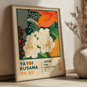 Poster Exposição Floral BOHO Chic Yayoi Kusama