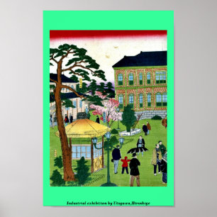Poster Exposição industrial por Utagawa,Hiroshige