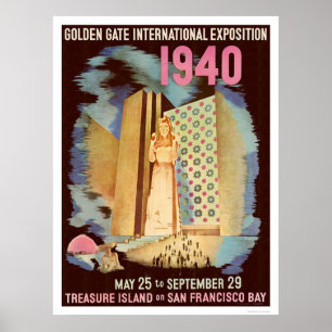 Pôster Exposição internacional 1940 do Golden Gate