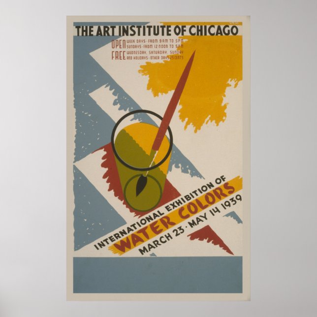 Poster Exposição Internacional Da Vintagem Por Aquarelas (Frente)