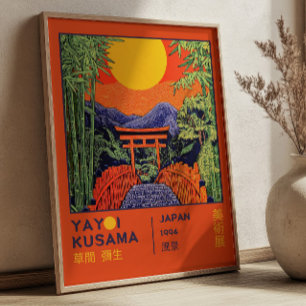 Poster Exposição Japonesa Burnt Orange Yayoi Kusama