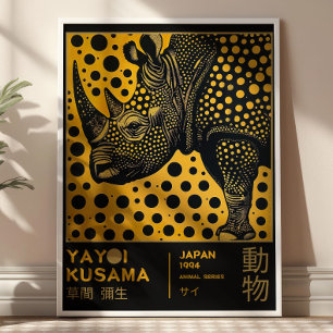 Poster Exposição Japonesa Maximalista de Rinoceronte de Y