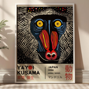 Poster Exposição Japonesa Retro Yayoi Kusama Mandrill