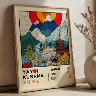 Poster Exposição Retro de Paisagens Japonesas de Yayoi Ku
