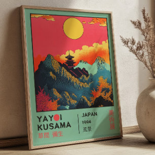 Poster Exposição Retro Paisagem Japonesa Yayoi Kusama