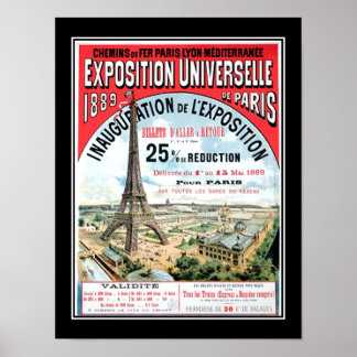 Poster Exposição Universal Paris 1889 Cartaz Antigo