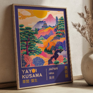 Poster Exposição Vibrante Paisagem Japonesa Yayoi Kusama