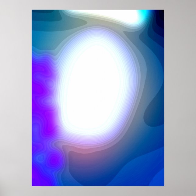 Poster Exposto 7003 Arte Abstrata Azul e Roxa (Frente)