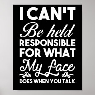 Poster Expressão Facial Não posso ser responsabilizado
