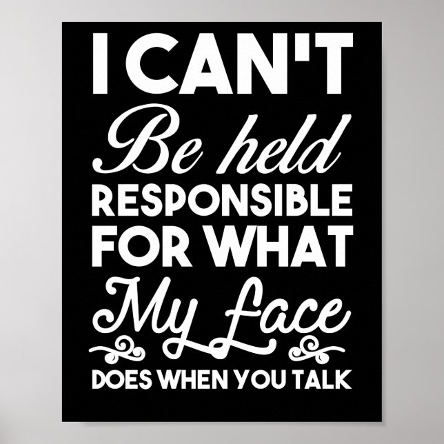 Poster Expressão Facial Não posso ser responsabilizado (Frente)