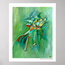 Poster Expressionismo Contemporâneo Moderno Colorido Verd
