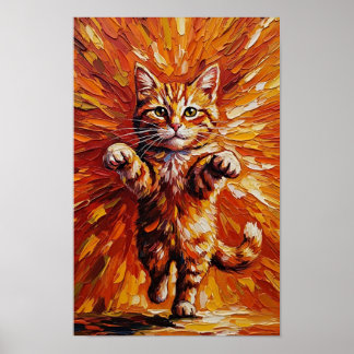 Poster Expressionist Orange Tabby Cat
