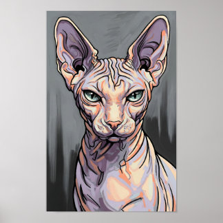 Poster Expressionist Sphynx Cat
