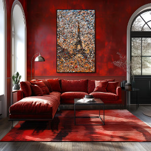 Poster Expressionista Abstrato Paris Torre Eiffel Arte de