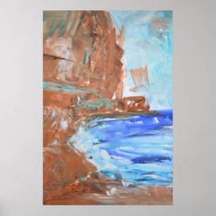 Poster Expressionista Costa de Falésias Terrosas