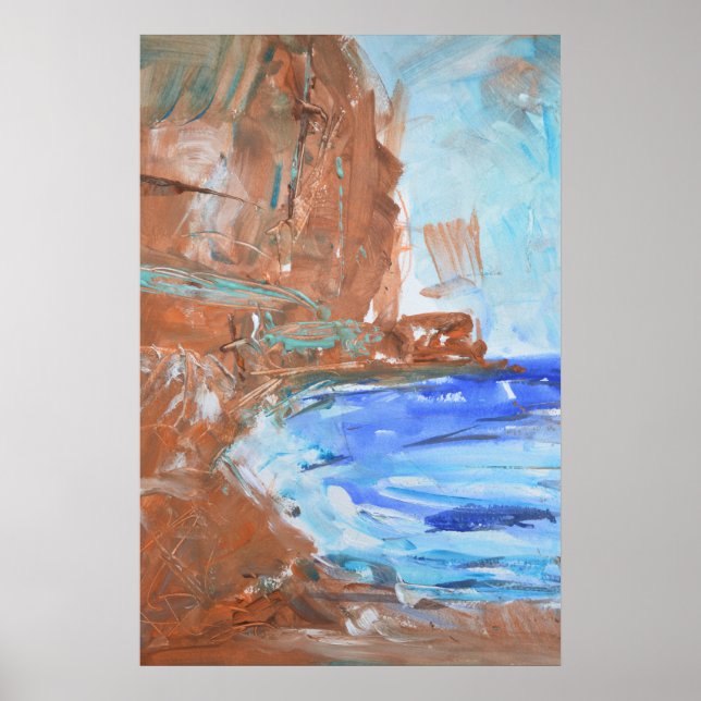 Poster Expressionista Costa de Falésias Terrosas (Frente)