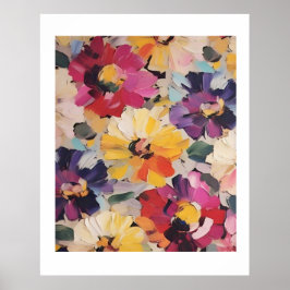 Poster Expressive Abstract Flower Painting