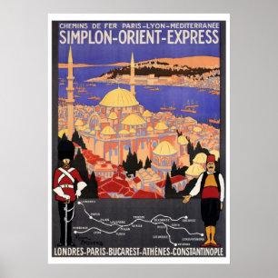 Poster Expresso de Simplon oriente do vintage a