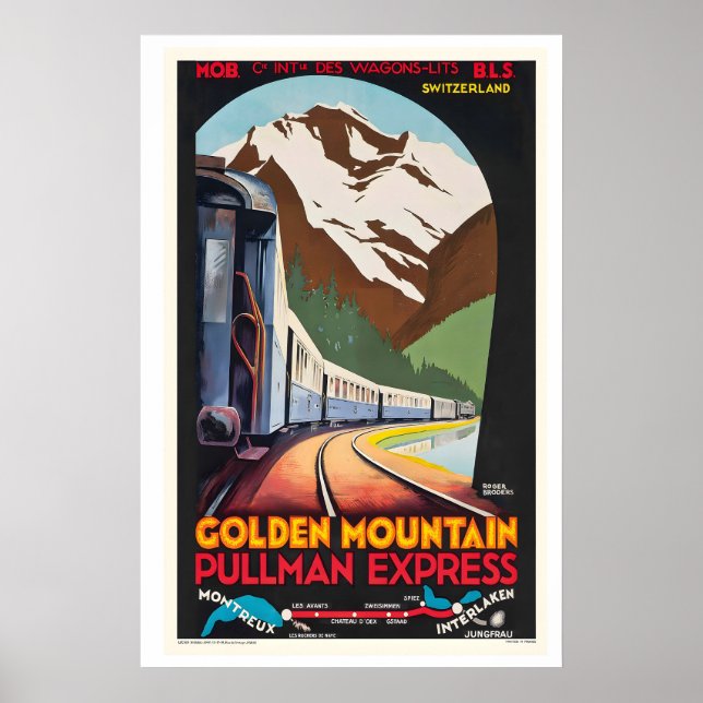 Poster Expresso Pullman da Montanha Dourada Montreux (Frente)