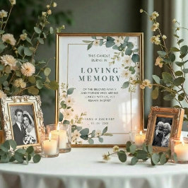 Poster Exquisite Flowers & Eucalyptus Wedding Memorial