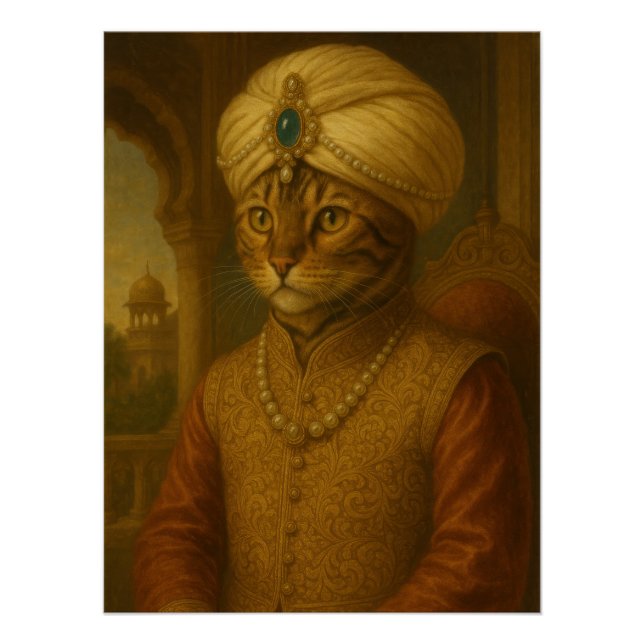 Pôster Exquisite Oriental Cat Monarch Portrait (Frente)