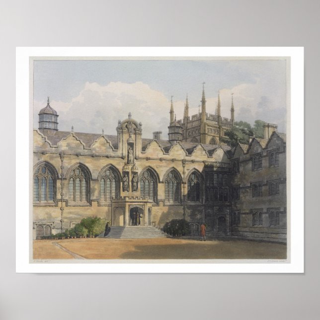 Pôster Exterior da Oriel College, ilustração do " (Frente)