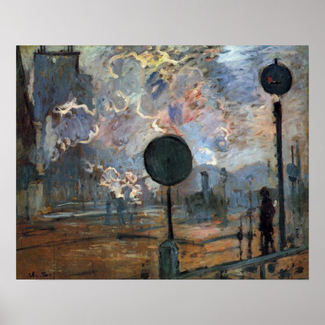Poster Exterior de Gare Santo-Lazare por Claude Monet (Frente)