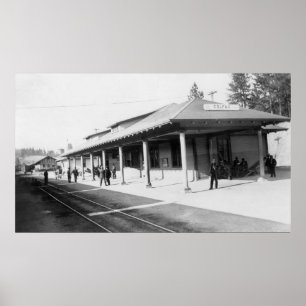 Poster Exterior View of the Colfax Train Station