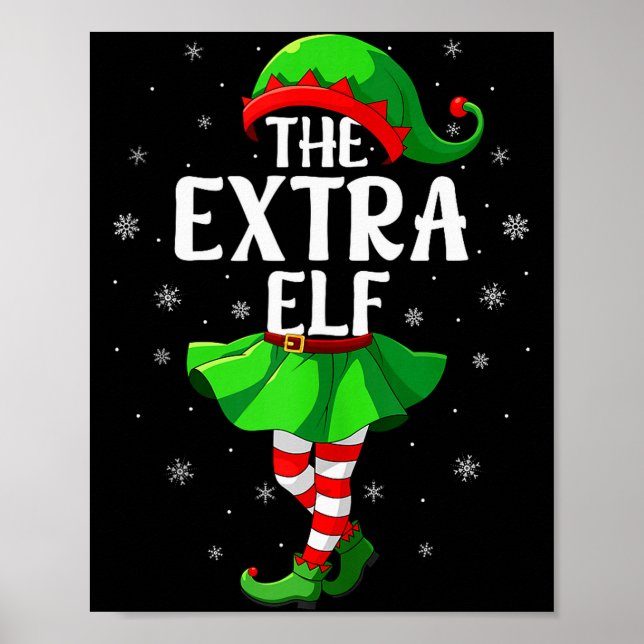Poster Extra Elf Christmas Girls Women Elf Squad Xmas Fam (Frente)