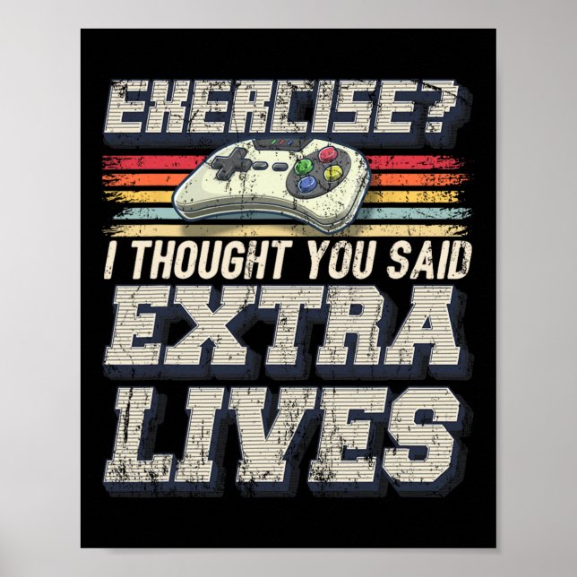 Poster Extra Vive Engraçado Jogo de Controlador de Vídeo (Frente)